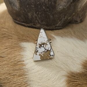 Triangular Wild Horse Sterling Silver Ring 7.5